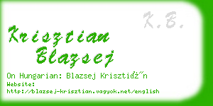 krisztian blazsej business card